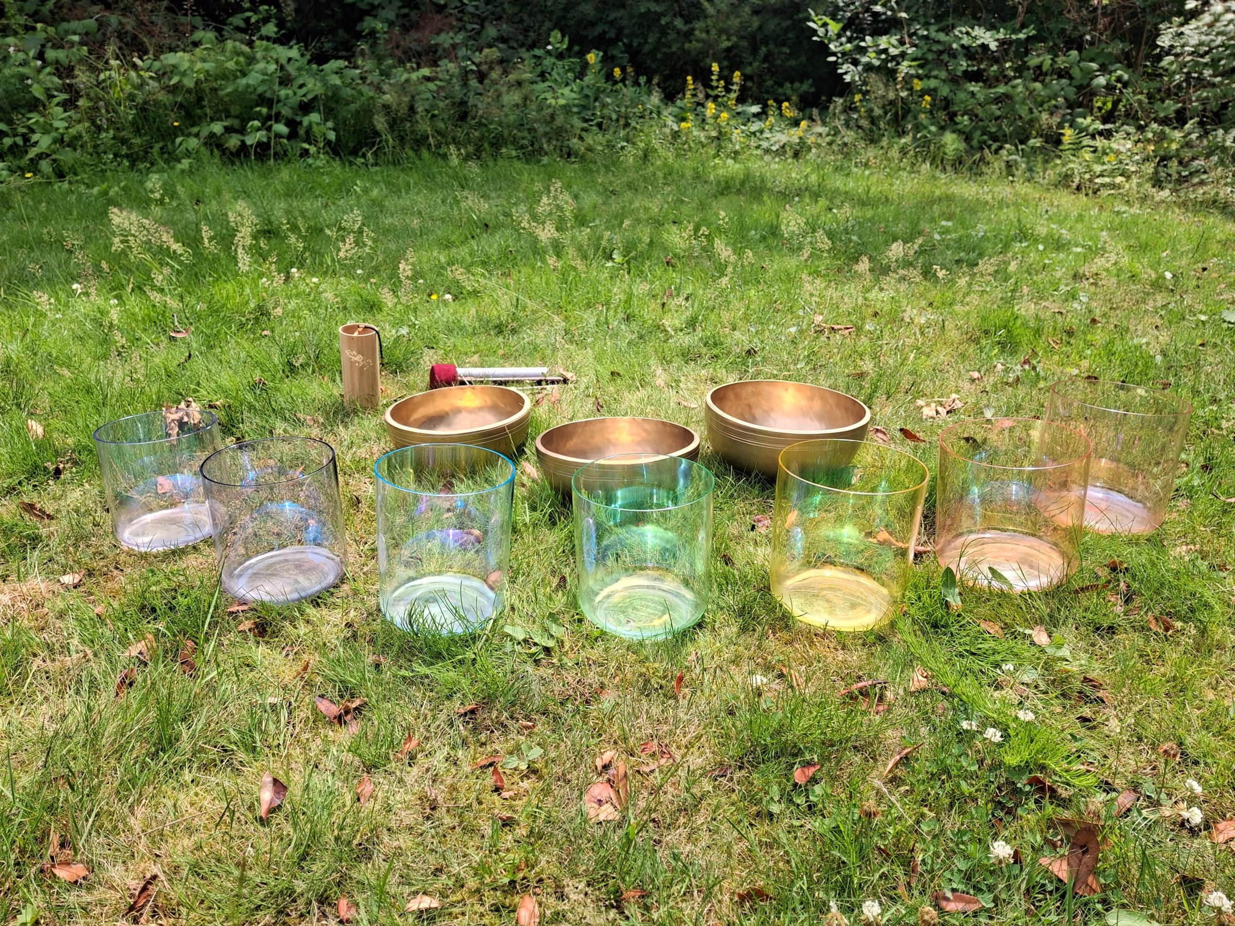 Klankschalen en rustgevende setting voor soundhealing
